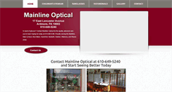 Desktop Screenshot of mainlineopticalardmore.com