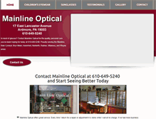 Tablet Screenshot of mainlineopticalardmore.com